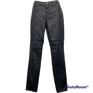 L.O.G.G. by H&M Black Jeans Luxe Coated Black Wash Denim EUC US 12 LARGE